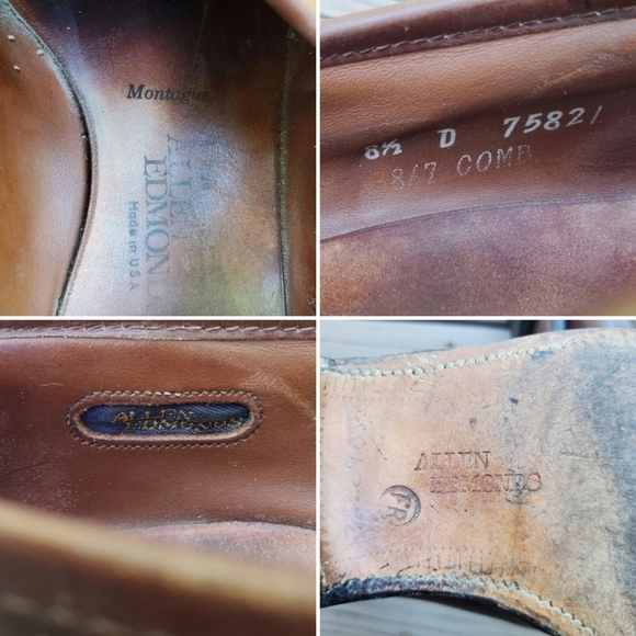 Vintage 80s Allen Edmonds Montague Kiltie Monk‎ Strap Brown Leather Loafers 8.5 main image 4